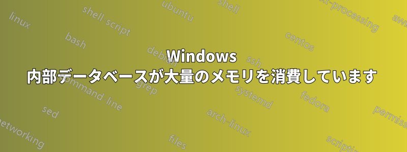 Windows 内部データベースが大量のメモリを消費しています