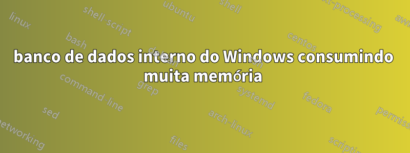 banco de dados interno do Windows consumindo muita memória