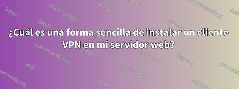 ¿Cuál es una forma sencilla de instalar un cliente VPN en mi servidor web?