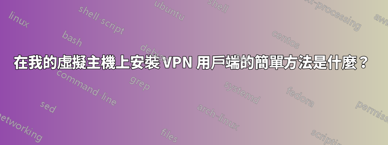 在我的虛擬主機上安裝 VPN 用戶端的簡單方法是什麼？
