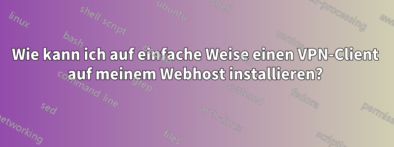 Wie kann ich auf einfache Weise einen VPN-Client auf meinem Webhost installieren?