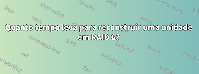 Quanto tempo leva para reconstruir uma unidade em RAID 6?