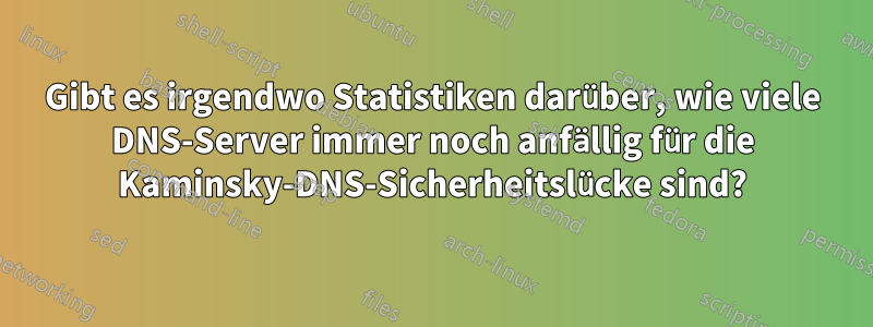Gibt es irgendwo Statistiken darüber, wie viele DNS-Server immer noch anfällig für die Kaminsky-DNS-Sicherheitslücke sind?