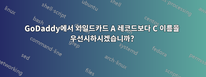 GoDaddy에서 와일드카드 A 레코드보다 C 이름을 우선시하시겠습니까?