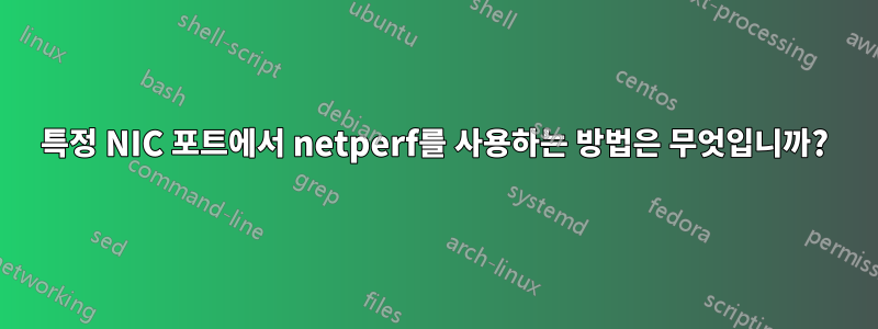 특정 NIC 포트에서 netperf를 사용하는 방법은 무엇입니까?