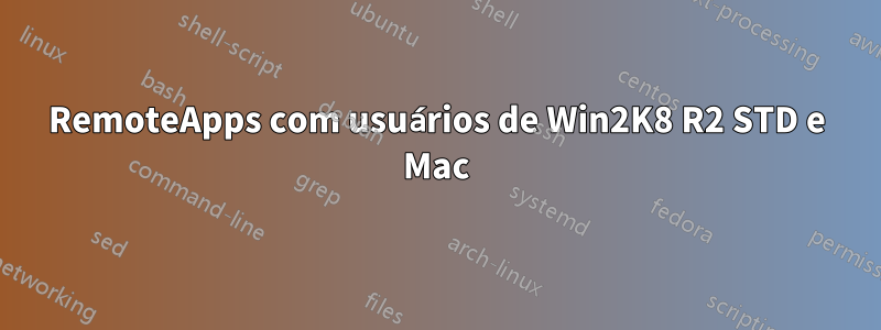RemoteApps com usuários de Win2K8 R2 STD e Mac