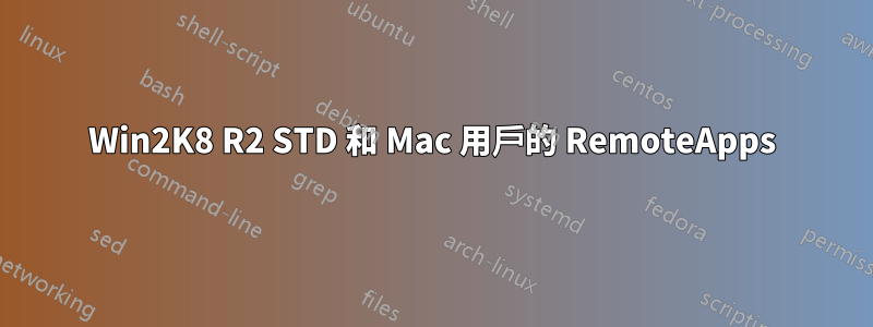 Win2K8 R2 STD 和 Mac 用戶的 RemoteApps