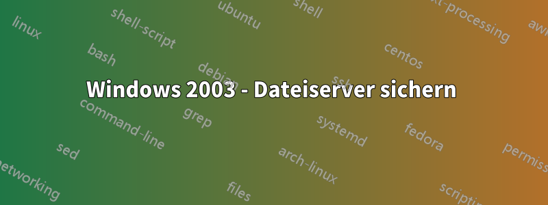Windows 2003 - Dateiserver sichern