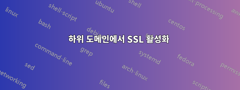 하위 도메인에서 SSL 활성화