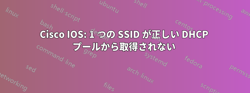 Cisco IOS: 1 つの SSID が正しい DHCP プールから取得されない
