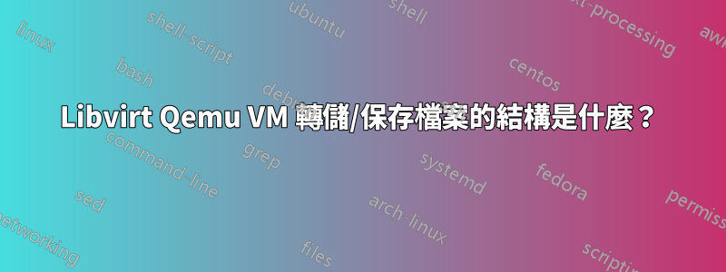 Libvirt Qemu VM 轉儲/保存檔案的結構是什麼？