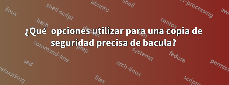 ¿Qué opciones utilizar para una copia de seguridad precisa de bacula?