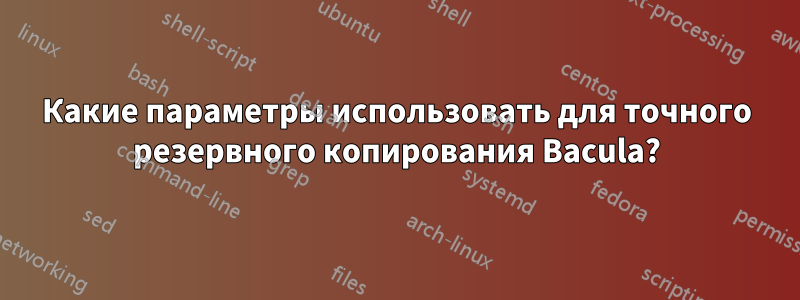 Какие параметры использовать для точного резервного копирования Bacula?