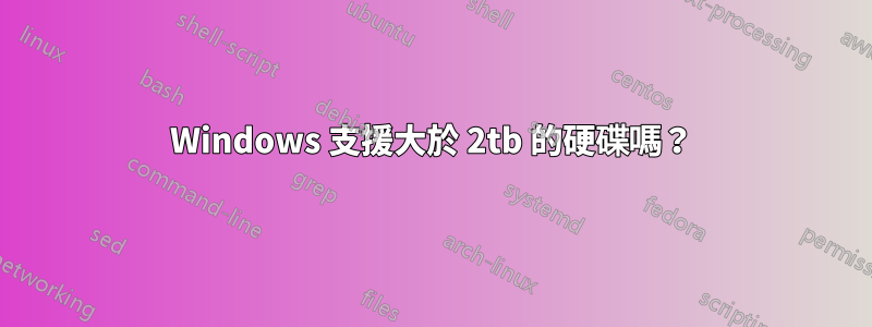 Windows 支援大於 2tb 的硬碟嗎？