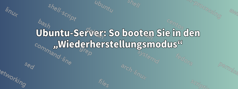 Ubuntu-Server: So booten Sie in den „Wiederherstellungsmodus“
