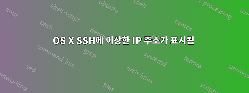 OS X SSH에 이상한 IP 주소가 표시됨