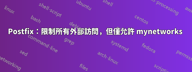 Postfix：限制所有外部訪問，但僅允許 mynetworks