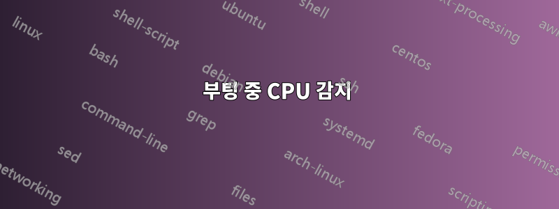 부팅 중 CPU 감지