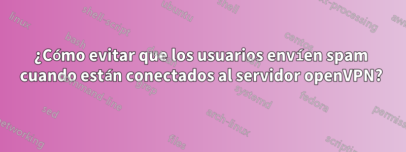 ¿Cómo evitar que los usuarios envíen spam cuando están conectados al servidor openVPN?