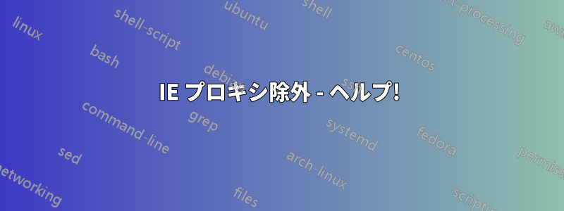 IE プロキシ除外 - ヘルプ!