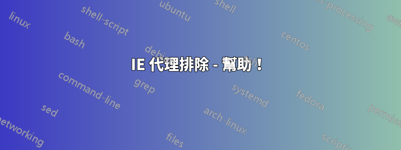 IE 代理排除 - 幫助！