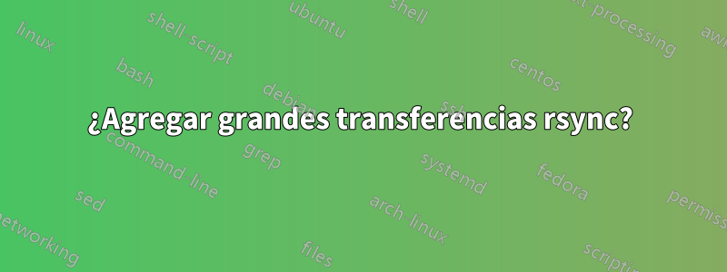 ¿Agregar grandes transferencias rsync?
