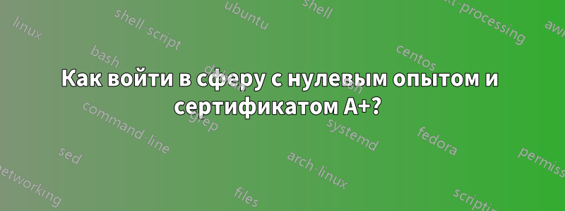 Как войти в сферу с нулевым опытом и сертификатом A+? 