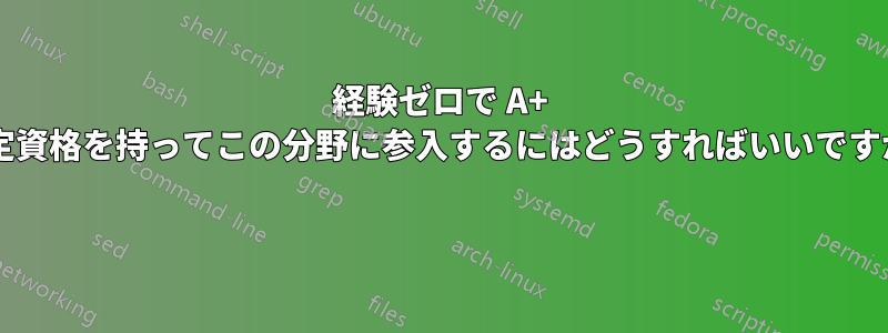 経験ゼロで A+ 認定資格を持ってこの分野に参入するにはどうすればいいですか? 