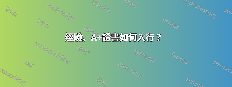 0經驗、A+證書如何入行？ 