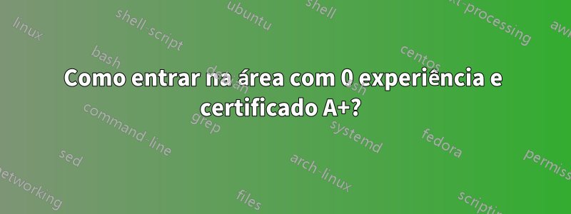 Como entrar na área com 0 experiência e certificado A+? 