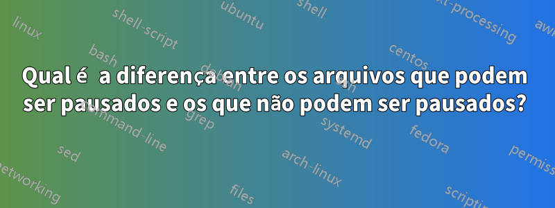 Qual é a diferença entre os arquivos que podem ser pausados ​​e os que não podem ser pausados?