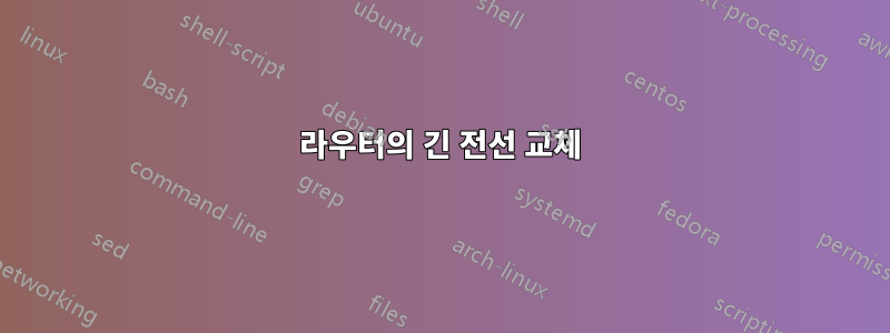 라우터의 긴 전선 교체