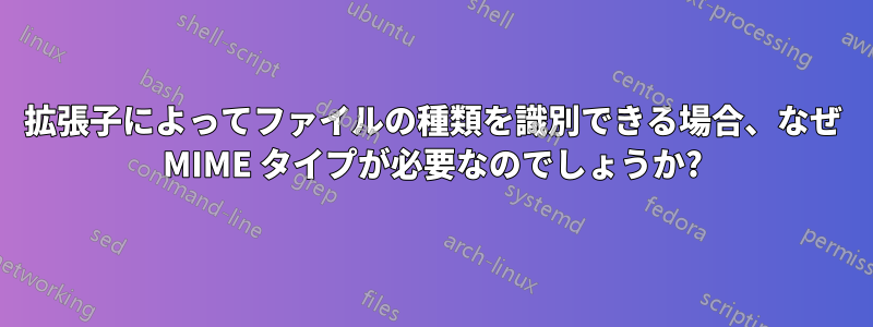 拡張子によってファイルの種類を識別できる場合、なぜ MIME タイプが必要なのでしょうか?