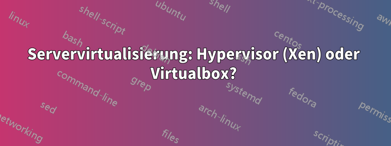Servervirtualisierung: Hypervisor (Xen) oder Virtualbox?