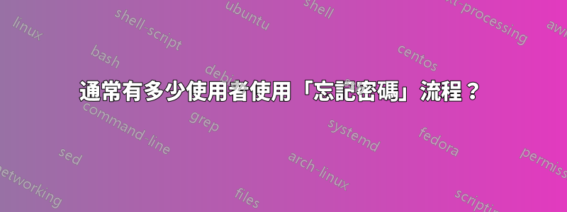 通常有多少使用者使用「忘記密碼」流程？
