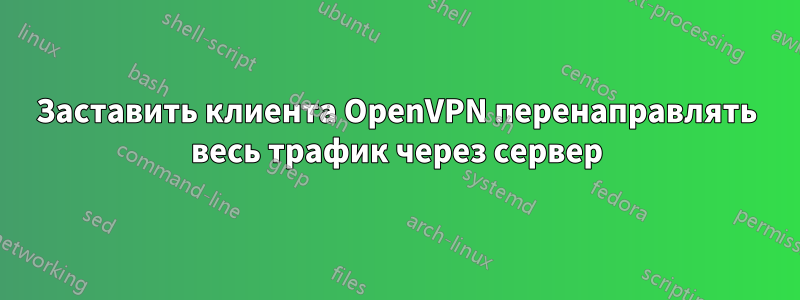 Заставить клиента OpenVPN перенаправлять весь трафик через сервер
