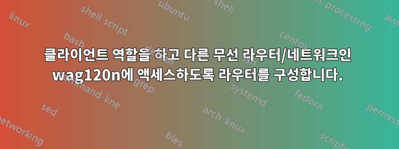 클라이언트 역할을 하고 다른 무선 라우터/네트워크인 wag120n에 액세스하도록 라우터를 구성합니다.