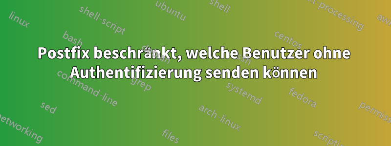 Postfix beschränkt, welche Benutzer ohne Authentifizierung senden können