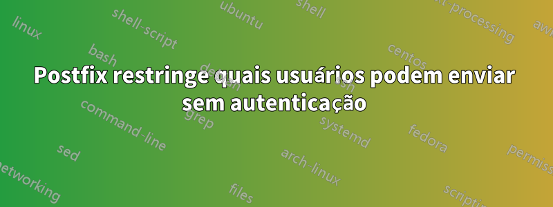 Postfix restringe quais usuários podem enviar sem autenticação