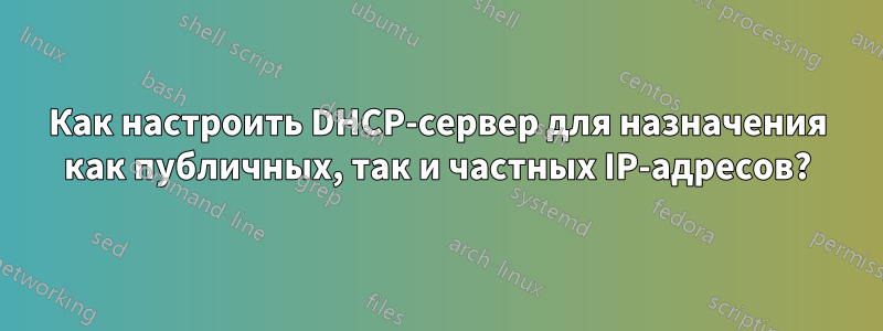 Как настроить DHCP-сервер для назначения как публичных, так и частных IP-адресов?
