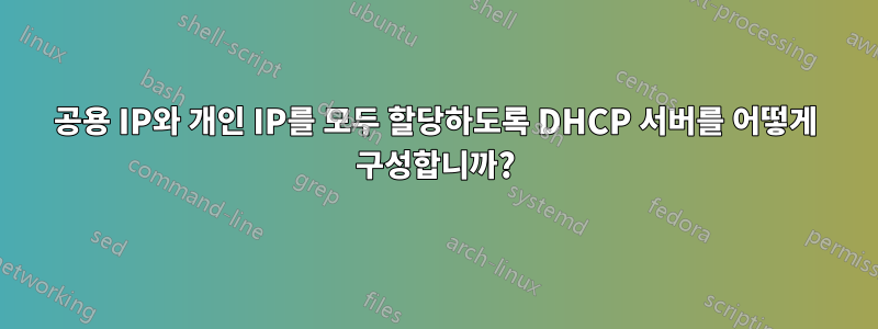 공용 IP와 개인 IP를 모두 할당하도록 DHCP 서버를 어떻게 구성합니까?