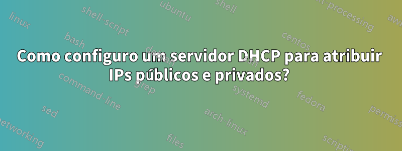 Como configuro um servidor DHCP para atribuir IPs públicos e privados?