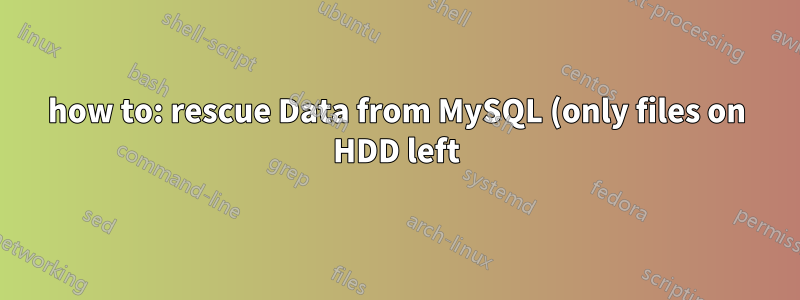 how to: rescue Data from MySQL (only files on HDD left)