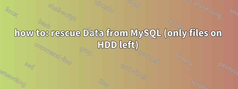 how to: rescue Data from MySQL (only files on HDD left)