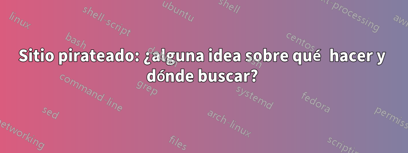 Sitio pirateado: ¿alguna idea sobre qué hacer y dónde buscar?