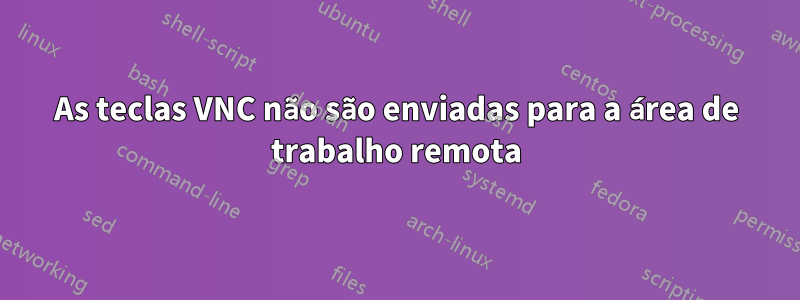 As teclas VNC não são enviadas para a área de trabalho remota