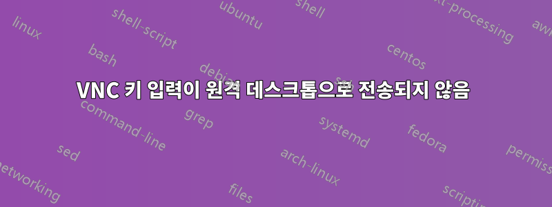 VNC 키 입력이 원격 데스크톱으로 전송되지 않음