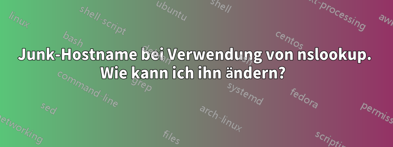 Junk-Hostname bei Verwendung von nslookup. Wie kann ich ihn ändern? 