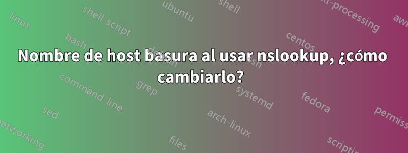 Nombre de host basura al usar nslookup, ¿cómo cambiarlo? 