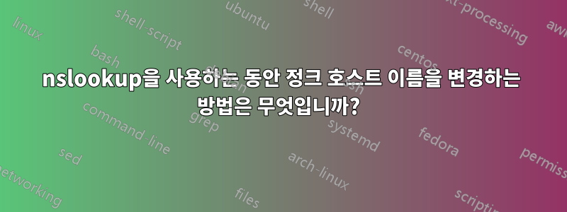 nslookup을 사용하는 동안 정크 호스트 이름을 변경하는 방법은 무엇입니까? 